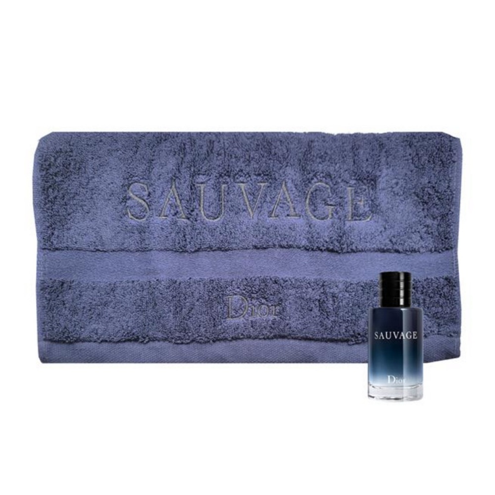 Dior Sauvage Men's Facial Towel Cotton Navy Blue